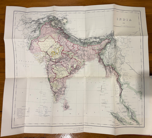 "A Manual of The Geology of India" - Calcutta 1879 - 4 volumes in original decorative cloth binding complete with folding maps