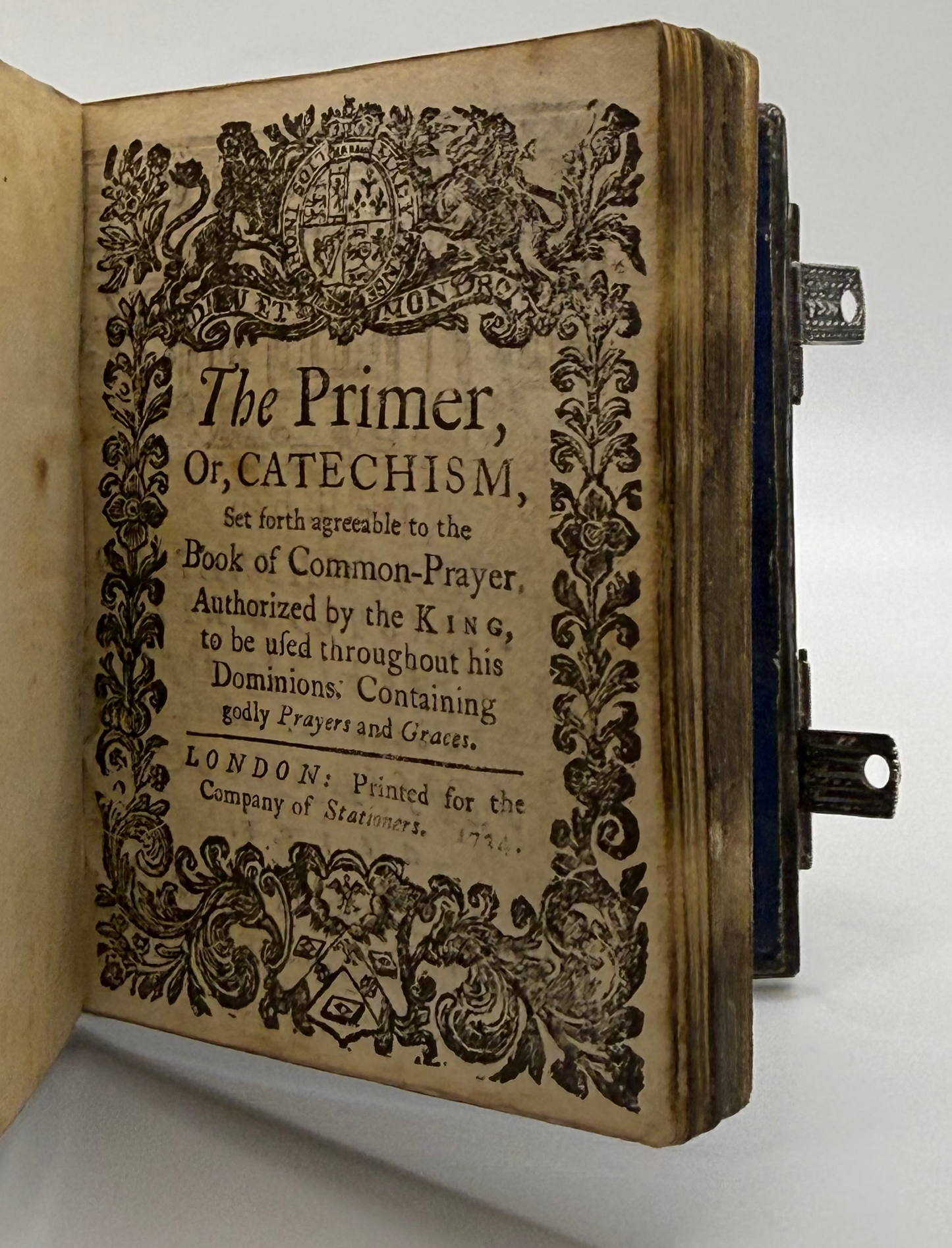 Unrecorded 1734 London Primer in Contemporary Silver Filigree Binding