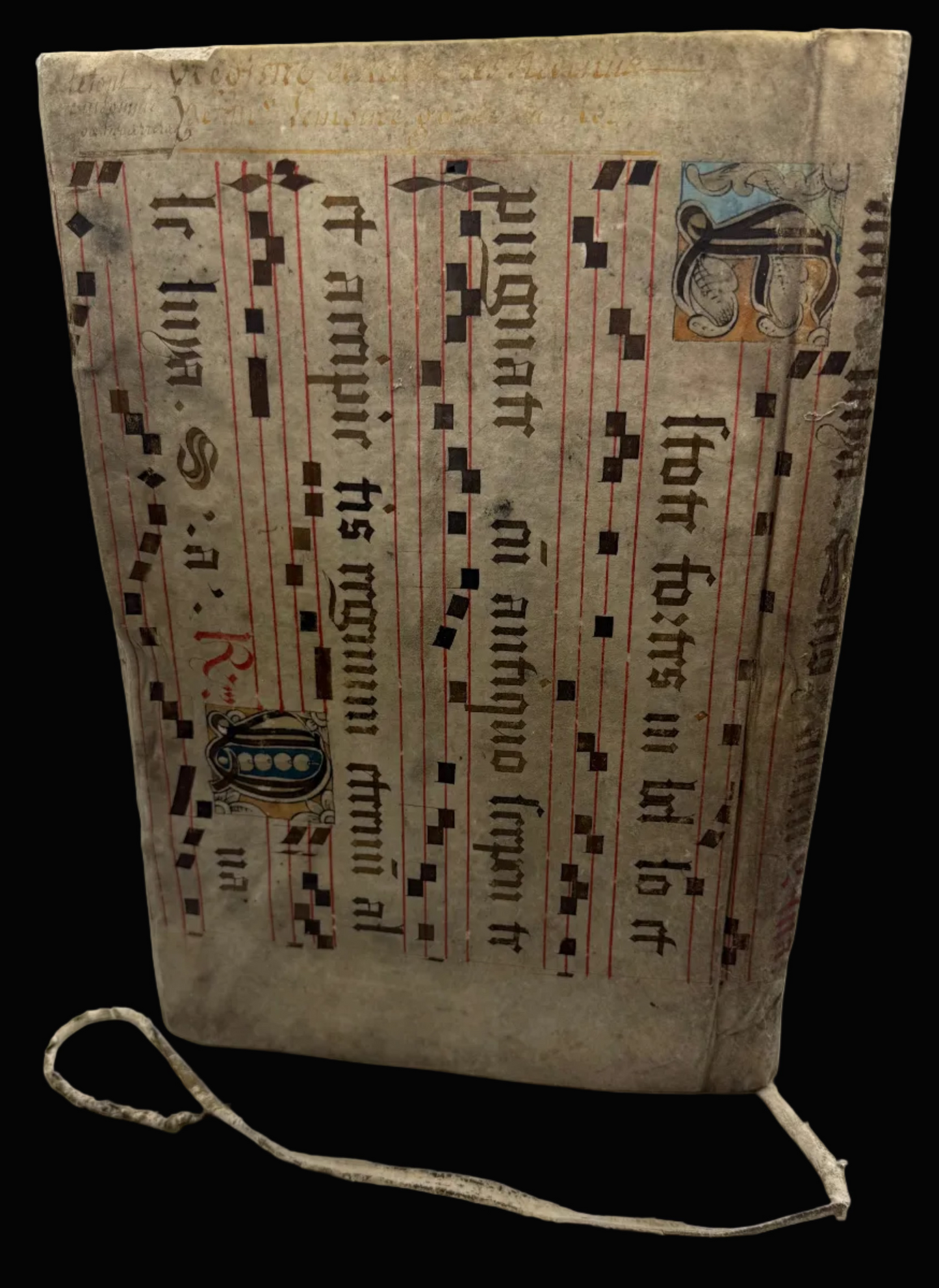 Eighteenth-Century Manuscript Ledger, Bound in fifteenth century Antiphonal Leaf binding waste