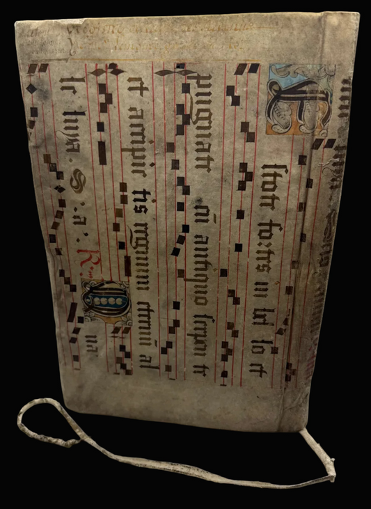 Eighteenth-Century Manuscript Ledger, Bound in fifteenth century Antiphonal Leaf binding waste