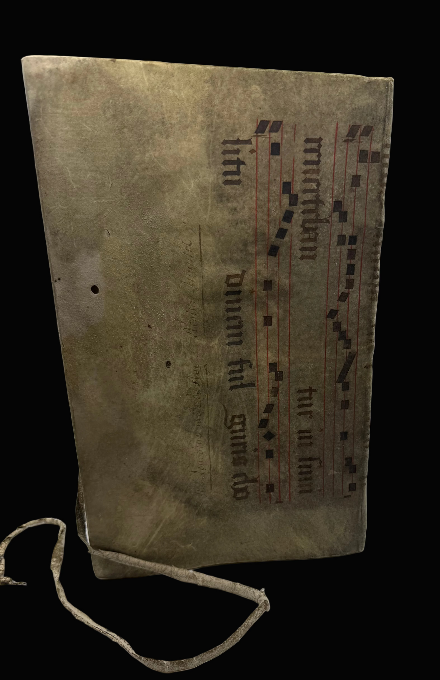 Eighteenth-Century Manuscript Ledger, Bound in fifteenth century Antiphonal Leaf binding waste
