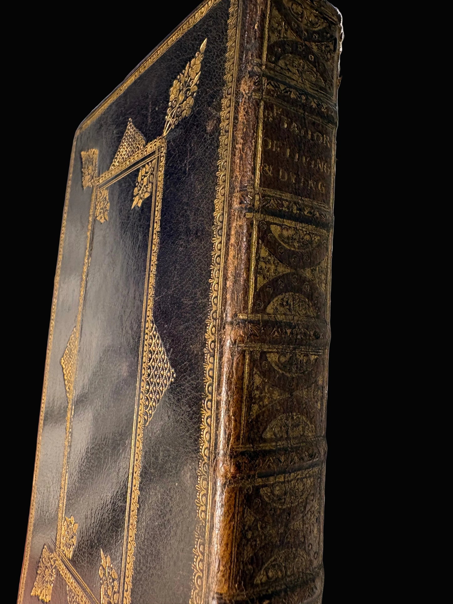 17th Century English Prayer book with Fine Morocco binding and skull motif to title page - “The rules and exercises of Holy living /Holy dying” - Jeremy Taylor 1682