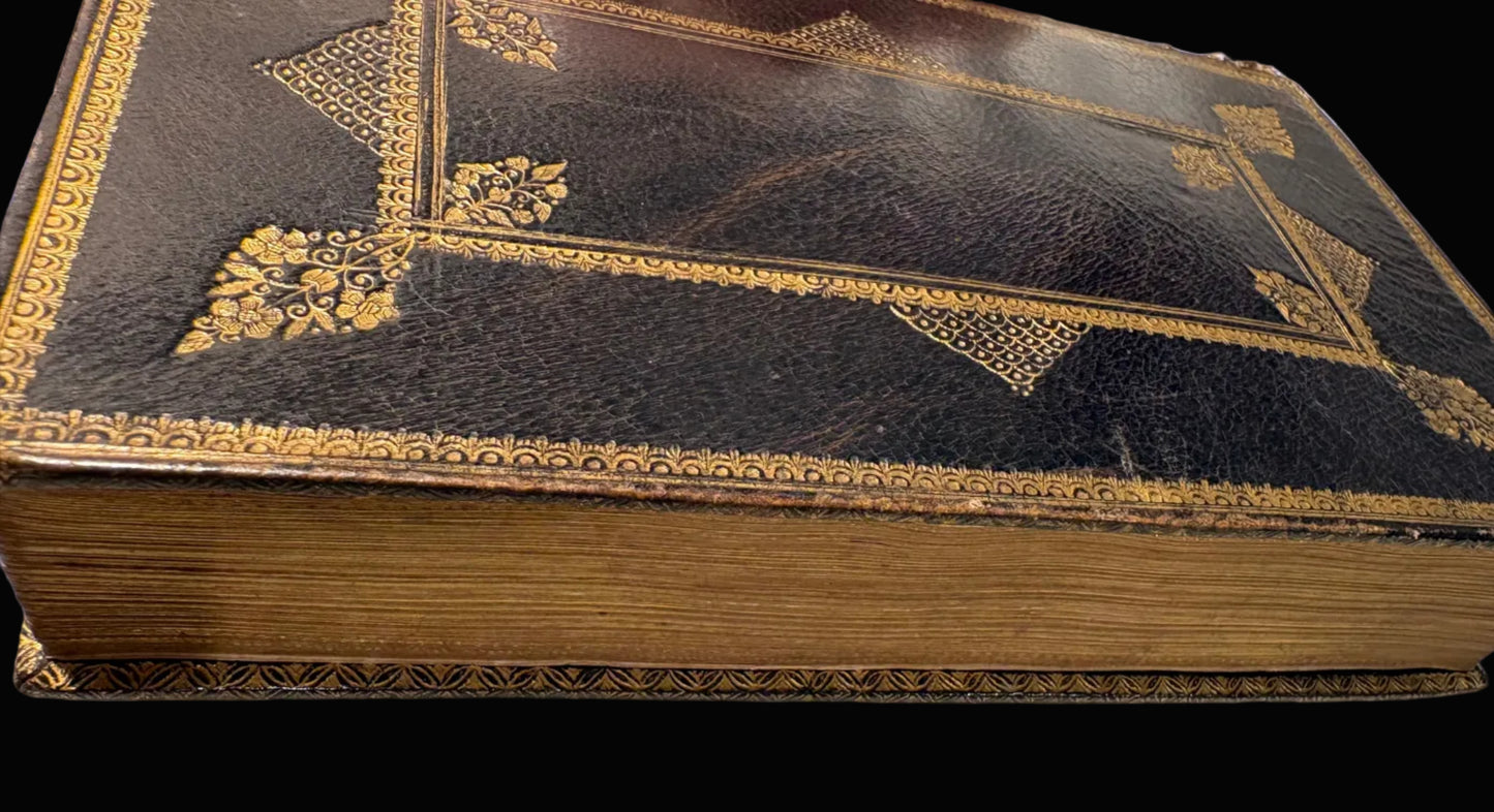 17th Century English Prayer book with Fine Morocco binding and skull motif to title page - “The rules and exercises of Holy living /Holy dying” - Jeremy Taylor 1682