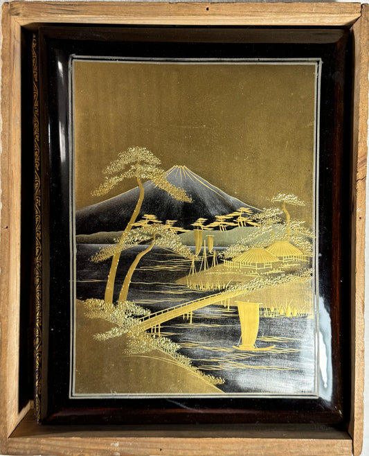 Late Meiji Japanese lacquer postcard album