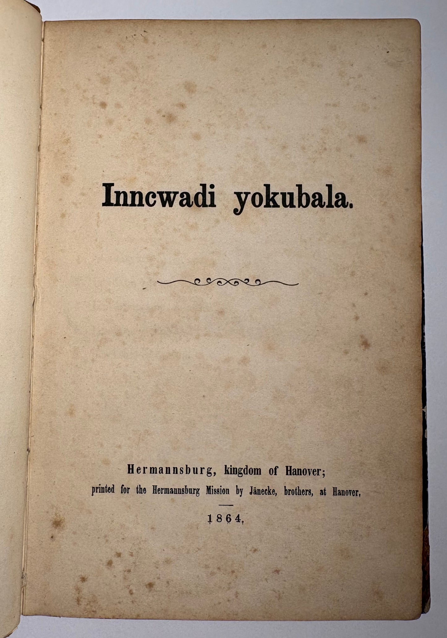 Rare 1864 Zulu Educational Book - "Inncwadi Yokubala" / "The Book of Counting" 1864