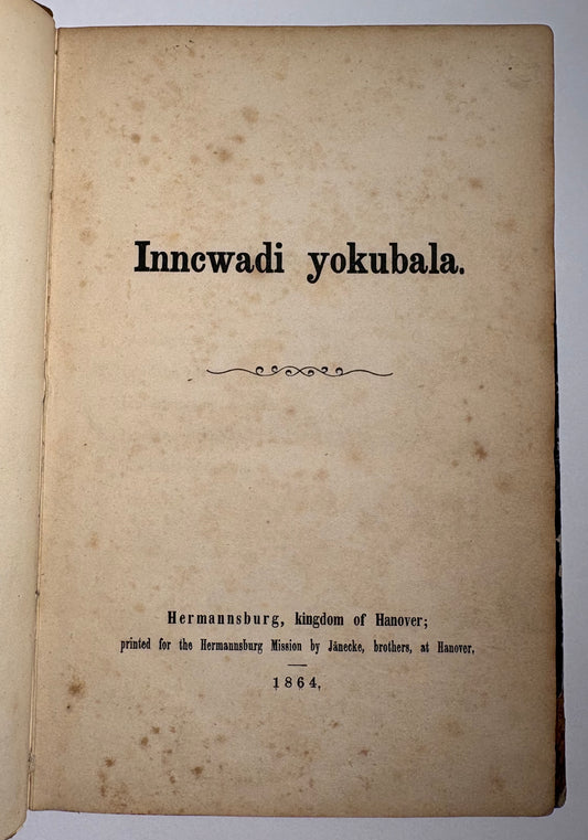 Rare 1864 Zulu Educational Book - "Inncwadi Yokubala" / "The Book of Counting" 1864