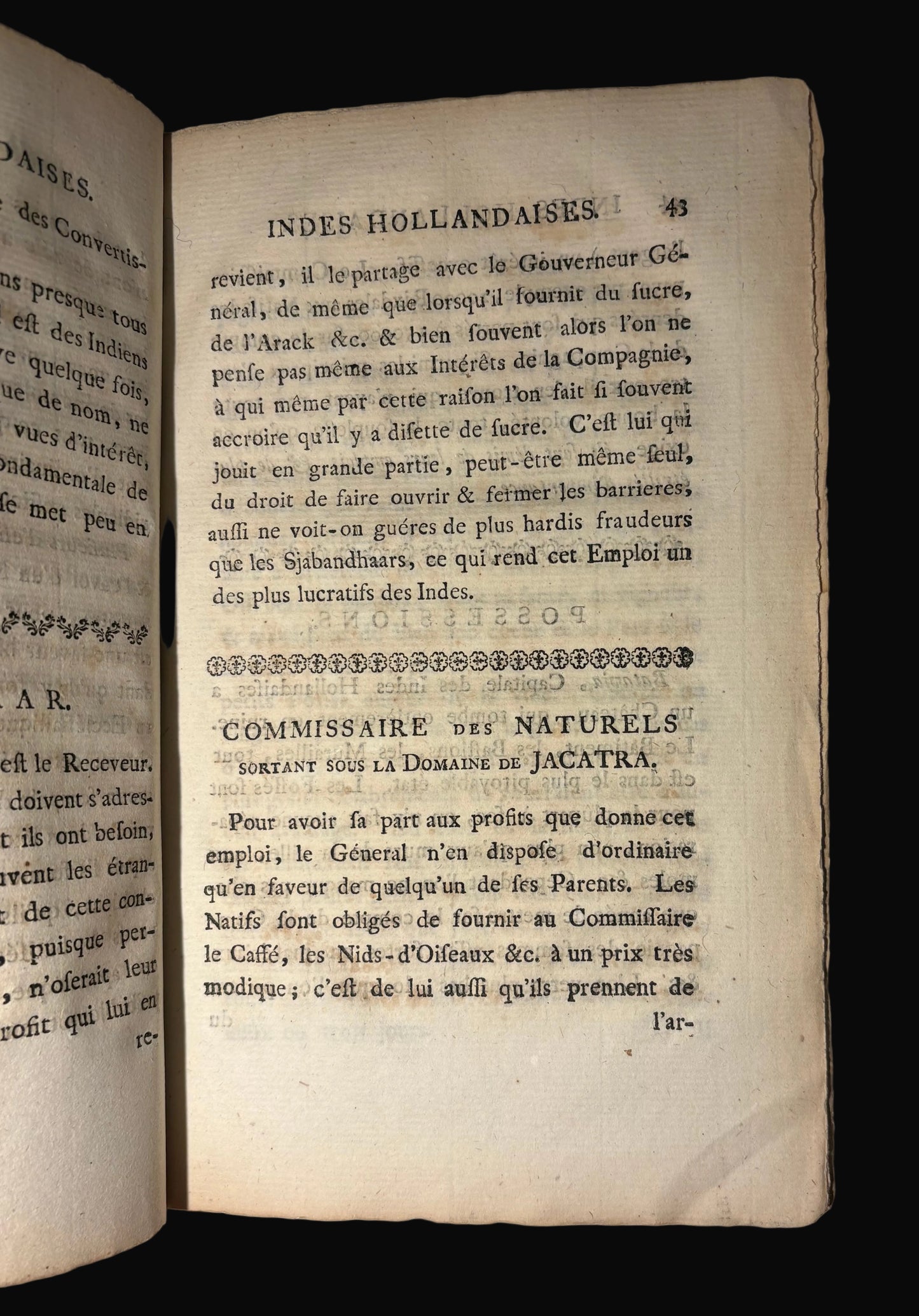 Bound with the Genevan Bookseller Bassompierre's catalogue waste - "Etat présent des Indes hollandaises" - Batavia [but Amsterdam]