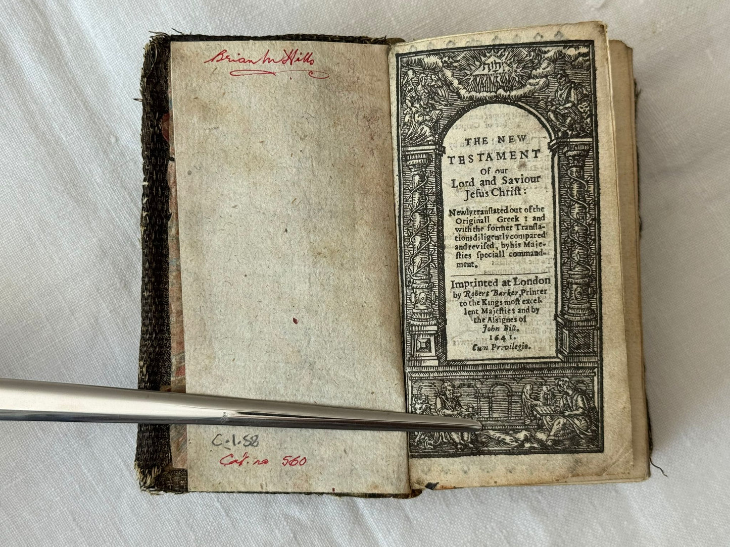 1641 New Testament & 1643 The "Whole Booke of Psalmes" with Beautiful 17th Century Embroidered Binding