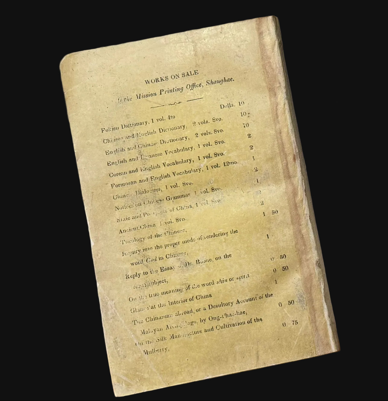 1849 Shanghai printing - Walter Medhurst - The Chinese Miscellany - Dissertation on the Silk-Manufacture, and the Cultivation of the Mulberry. Translated from the Works of Tseu-Kwang-K'He, Called also Paul Siu, a Colao, or Minister of State in China.