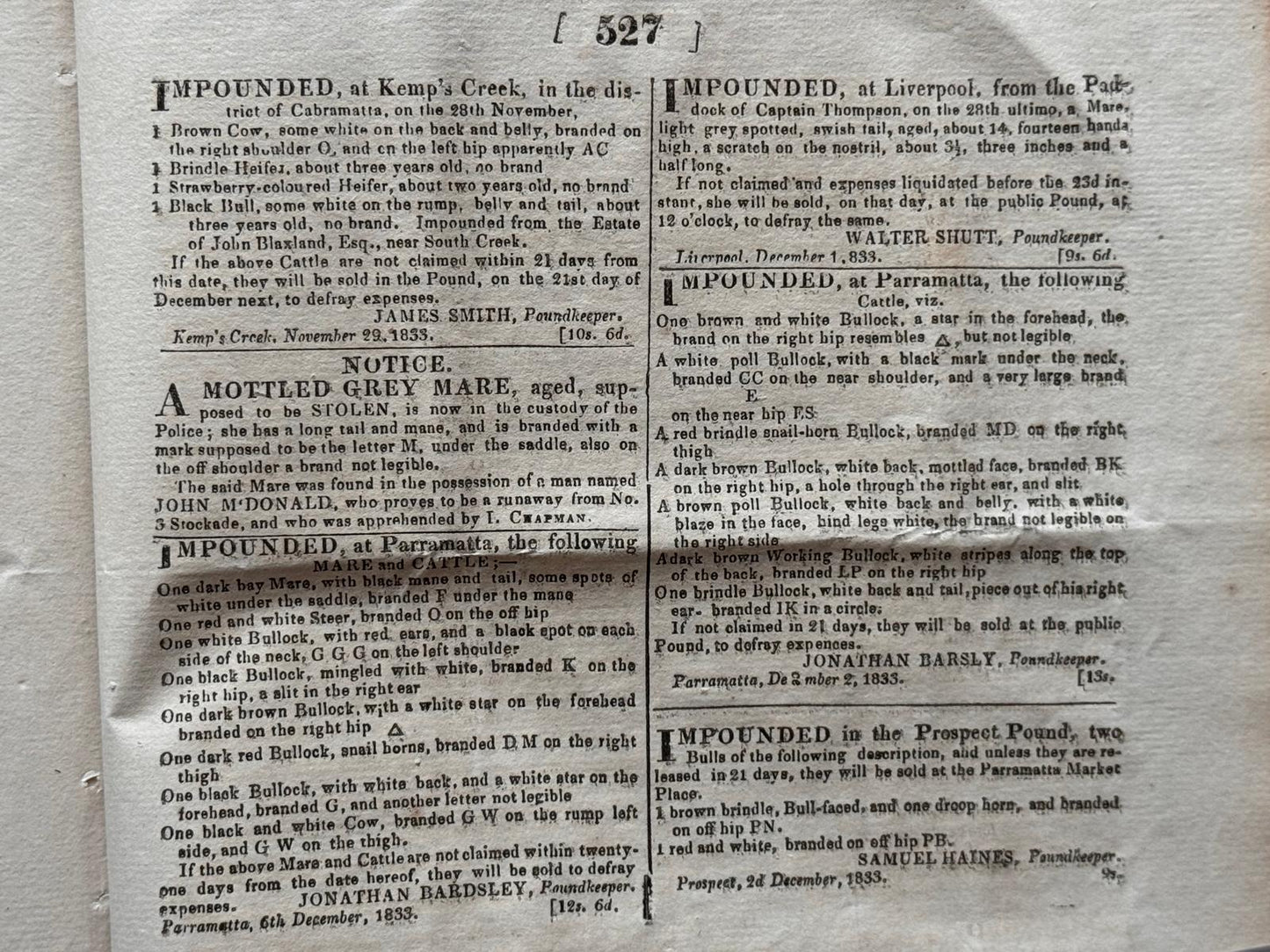 The first woman printer in Australia - Ann Howe (1802-1842) - The New South Wales Gazette 1833