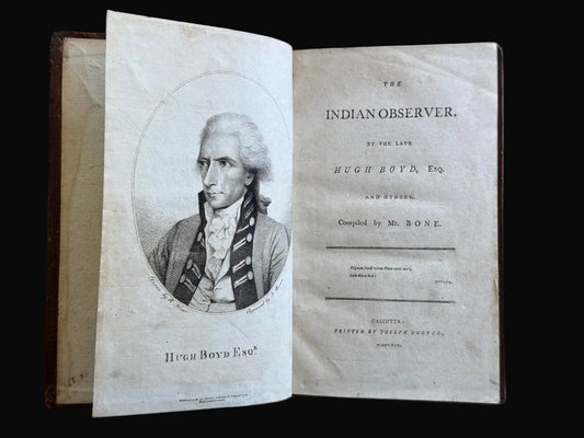 18th Century Calcutta printing Joseph Cooper - "The Indian Observer" by Hugh Boyd - Calcutta 1795