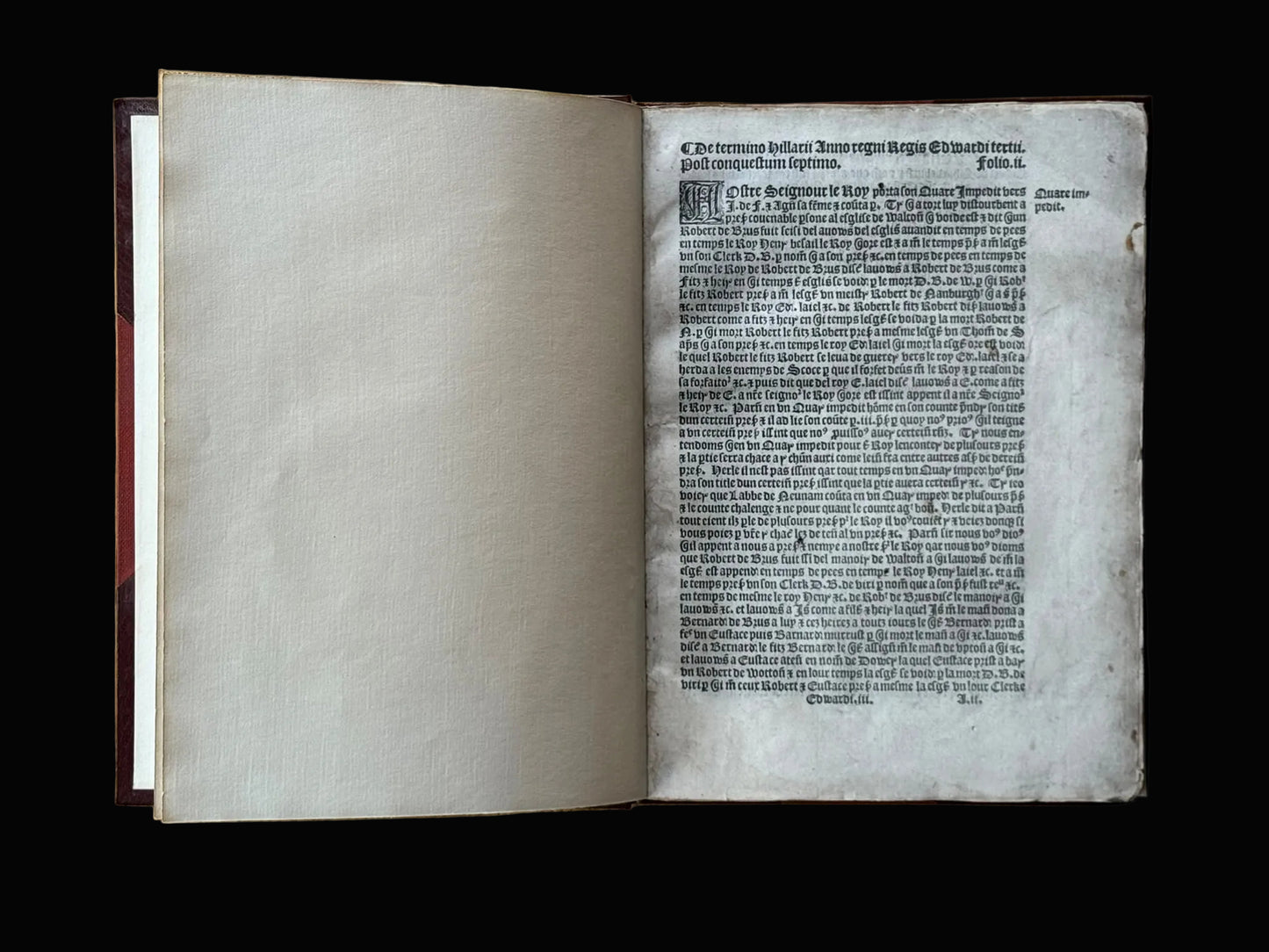 Richard Pynson’s De Termino Hillarii (1518): London Printed English Year Book with Sir Thomas Phillips and Lord Kenyon Provenance