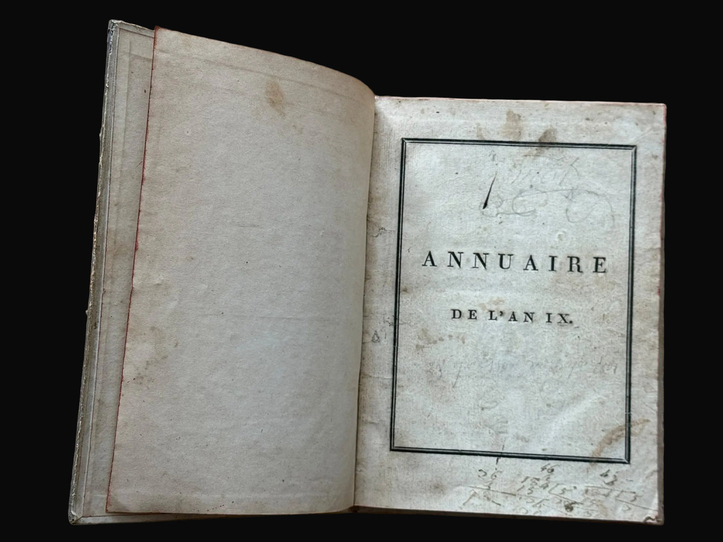 Printed at Napoleon’s Cairo Press and with the Contemporary Ownership of an Officer of the Armée d’Orient - "Annuaire de la République Française, Calculé pour le Méridien du Kaire, l’An IX de l’Ère Française" - 1800