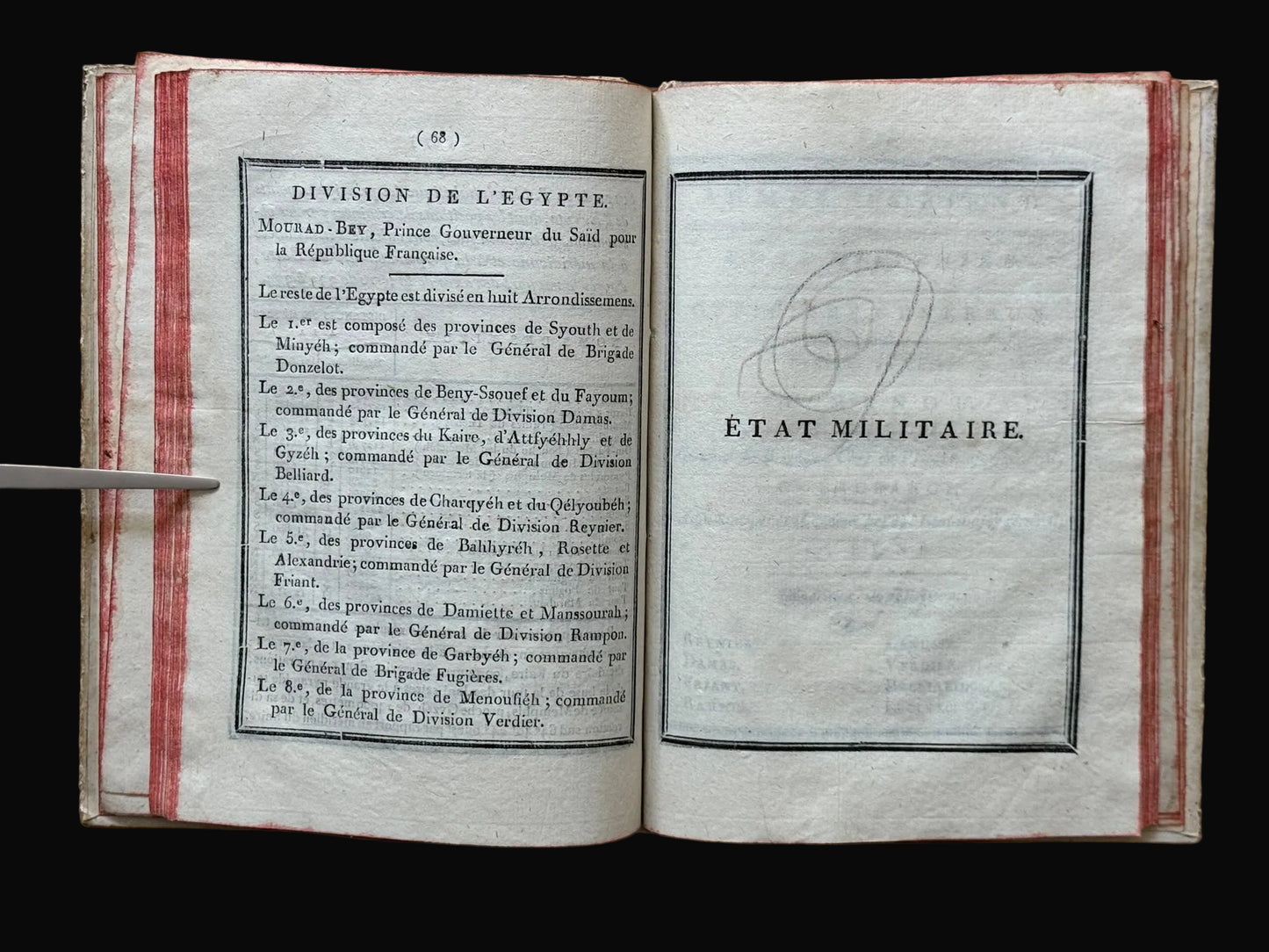 Printed at Napoleon’s Cairo Press and with the Contemporary Ownership of an Officer of the Armée d’Orient - "Annuaire de la République Française, Calculé pour le Méridien du Kaire, l’An IX de l’Ère Française" - 1800