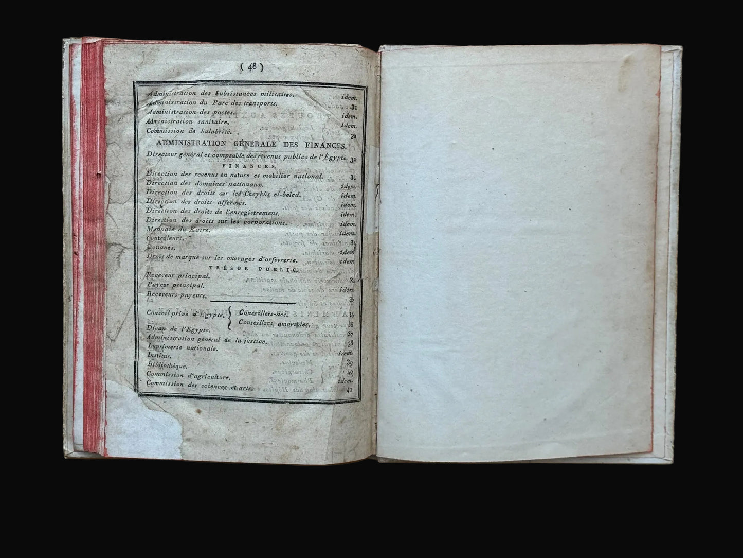 Printed at Napoleon’s Cairo Press and with the Contemporary Ownership of an Officer of the Armée d’Orient - "Annuaire de la République Française, Calculé pour le Méridien du Kaire, l’An IX de l’Ère Française" - 1800
