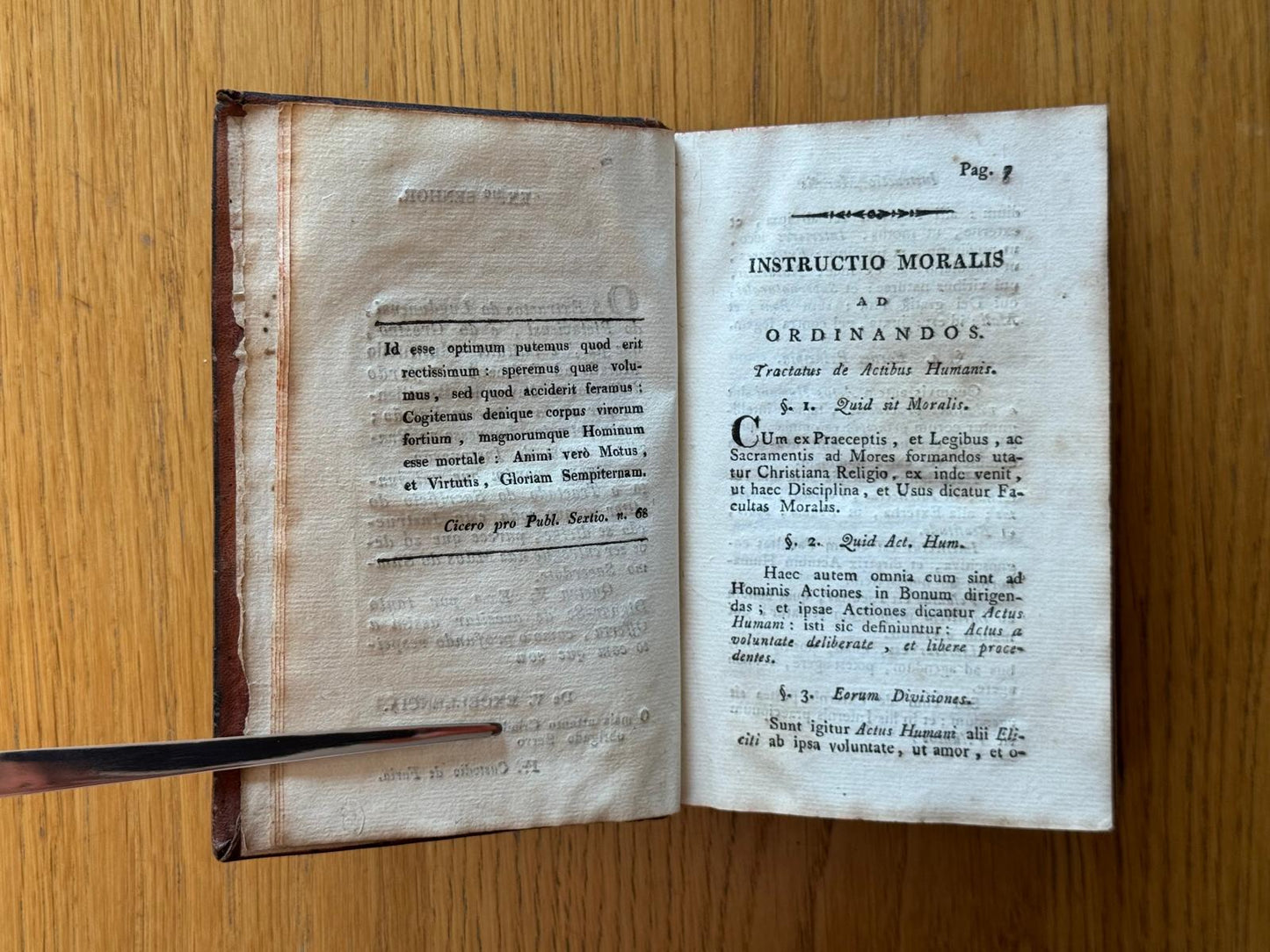 Early 1819 Rio / Brazil Printing - Instructio Moralis ad Ordinandos, id est Tractatus de Actibus Humanis, et eorum regulis - Not on Worldcat