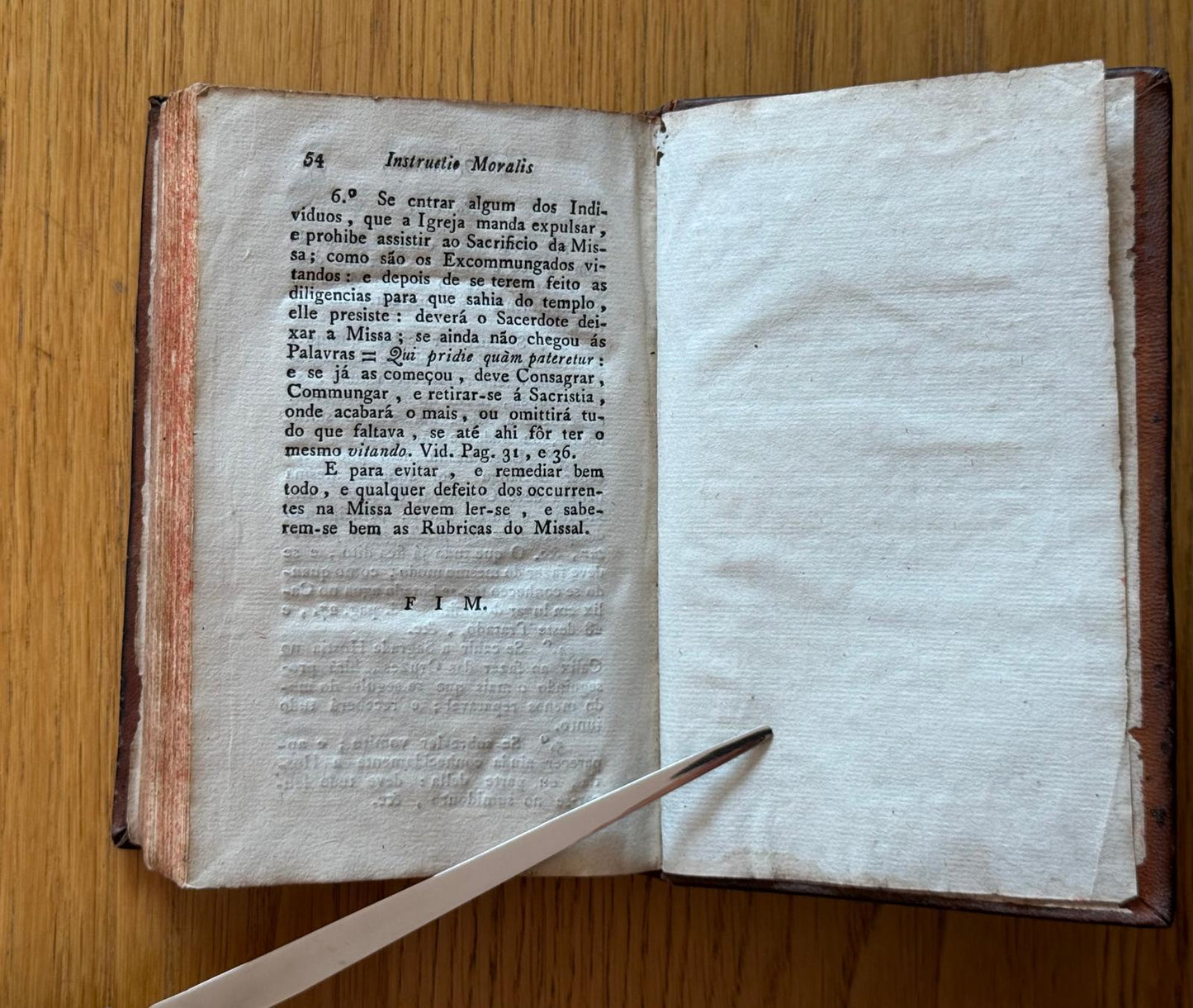 Early 1819 Rio / Brazil Printing - Instructio Moralis ad Ordinandos, id est Tractatus de Actibus Humanis, et eorum regulis - Not on Worldcat