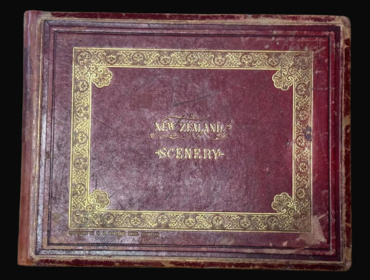 Complete 1870s Album of New Zealand Photographs by Robert Bartlett - Auckland panorama, Pink and White terraces, Māori King Tāwhiao