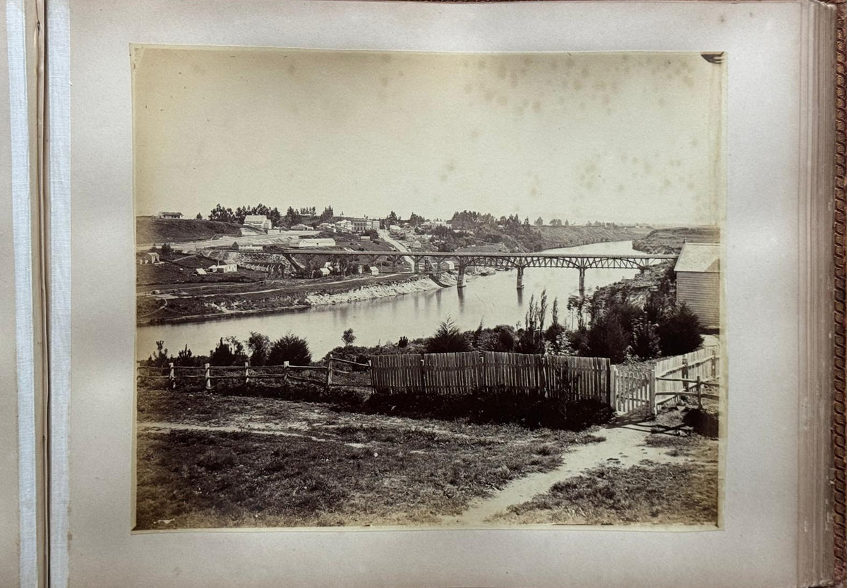 Complete 1870s Album of New Zealand Photographs by Robert Bartlett - Auckland panorama, Pink and White terraces, Māori King Tāwhiao
