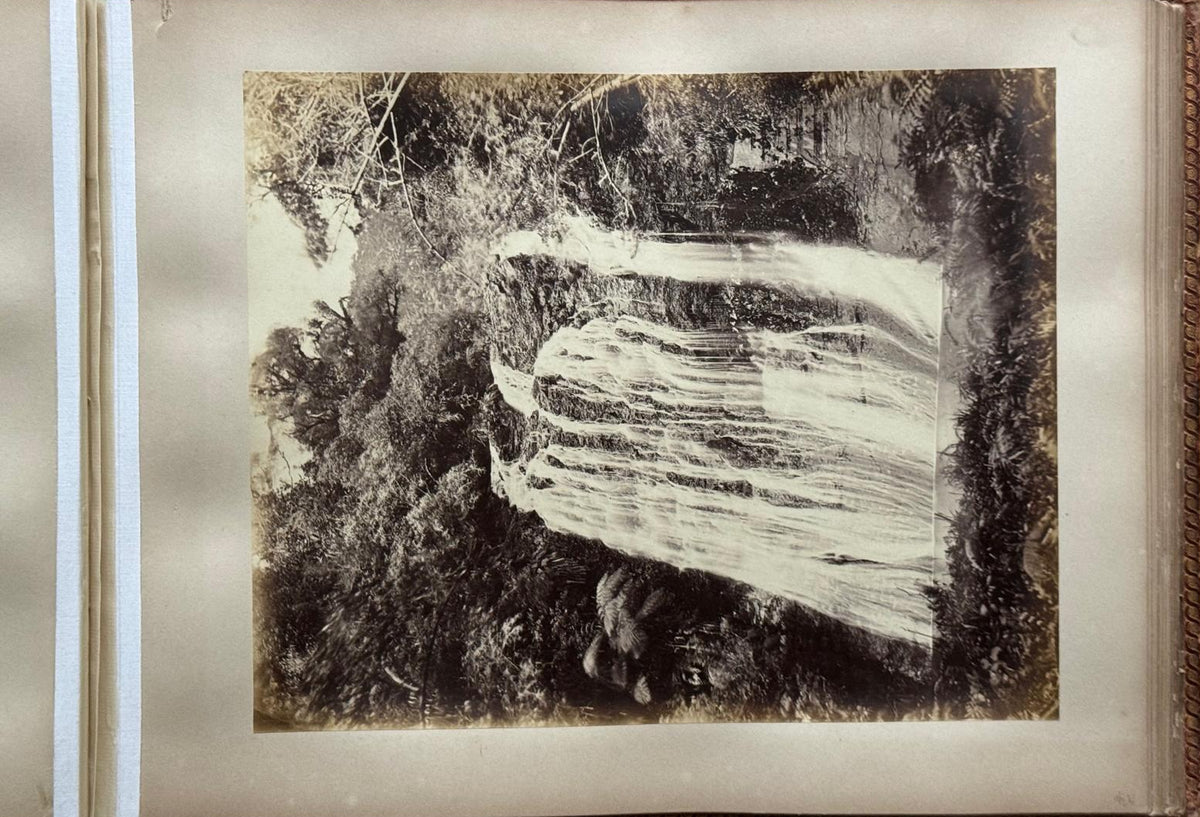 Complete 1870s Album of New Zealand Photographs by Robert Bartlett - Auckland panorama, Pink and White terraces, Māori King Tāwhiao