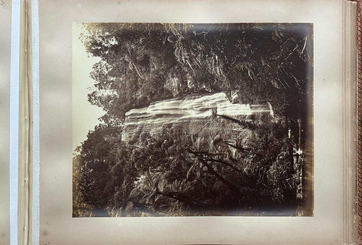 Complete 1870s Album of New Zealand Photographs by Robert Bartlett - Auckland panorama, Pink and White terraces, Māori King Tāwhiao