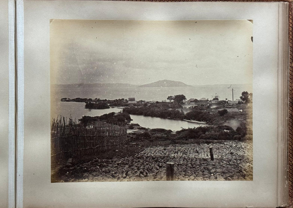 Complete 1870s Album of New Zealand Photographs by Robert Bartlett - Auckland panorama, Pink and White terraces, Māori King Tāwhiao
