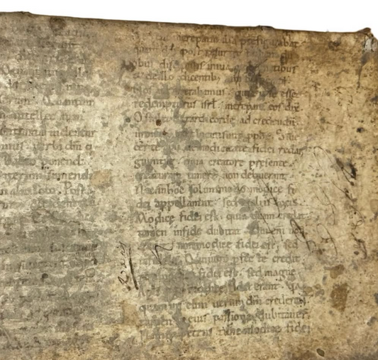 11th Century manuscript waste by Haimo of Auxerre for a 1512 edition of Origen’s commentary on St Paul’s epistle to the Romans printed by Bernardino Benali