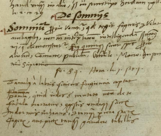 Reformation “Dream-catchers” - German manuscript on rhetoric and prayer c1500-1550 with reference to Philipp Melanchthon and the interpretation of dreams