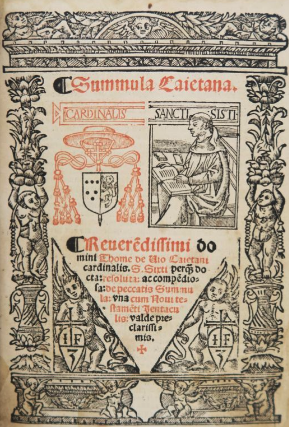 Contemporary Blindstamped leather Binding - 1530 - Thomas Cajetan - "Summula Caietana" and "Jentacula novi testamenti"