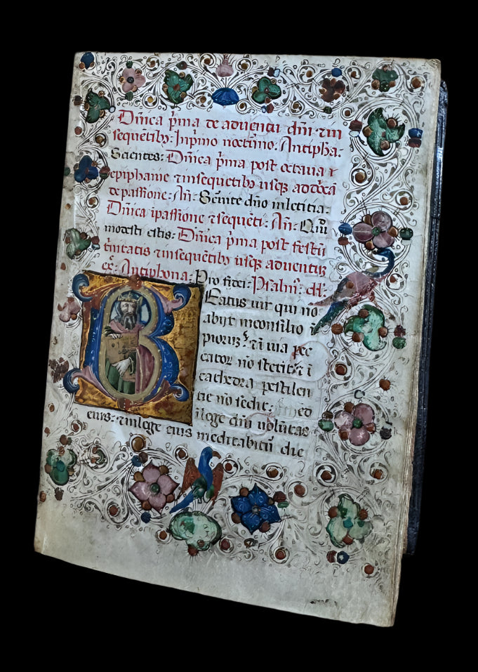 15th Century Northern Italian Illuminated Psalter and Prayerbook in a Contemporary Gilt Binding for “ALESANDRA DA RIMINE” from the Trivulzio Library