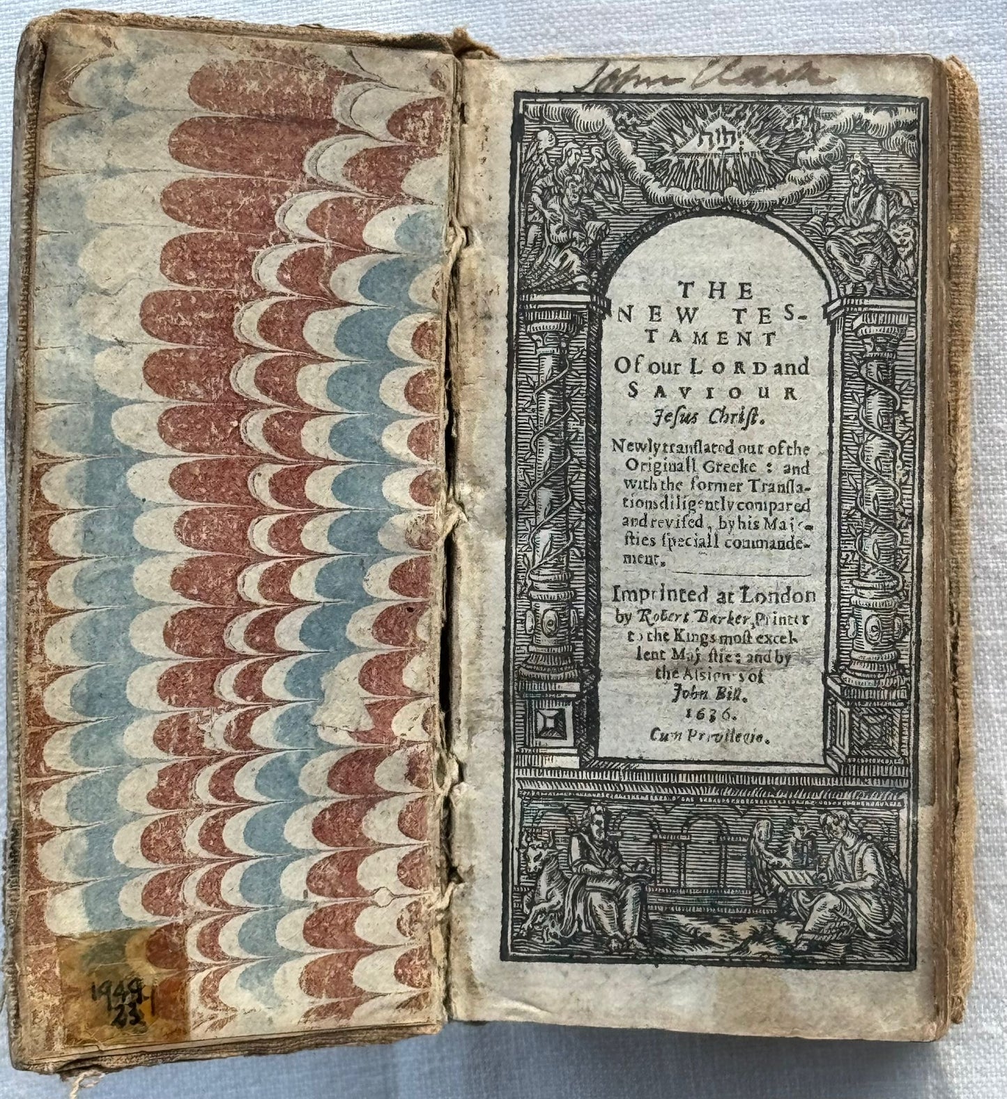 1636 Embroidered Dos-a-dos binding with silver thread and Gilt- gauffred edges