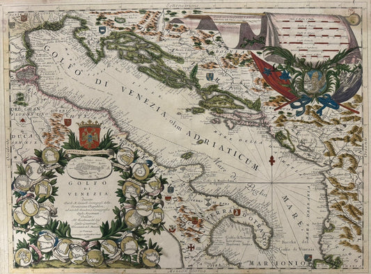 “Golfo de Venezia” - Vincenzo Coronelli (1650 – 1718) - Atlante Veneto published in Venice c1690