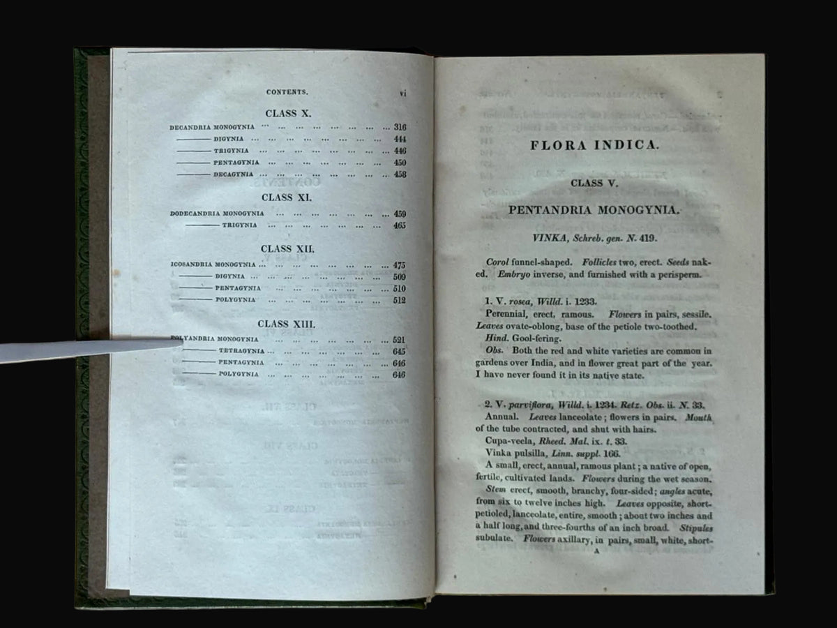 Serampore printing - Foundational work on Indian Botany: Flora Indica by William Roxburgh and edited by William Carey, 1832