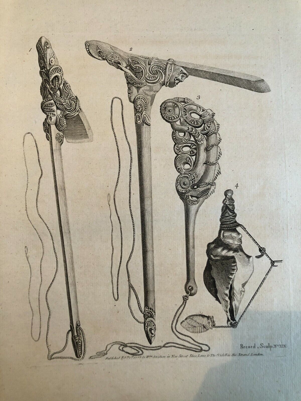 James Cook - "Weapons and objects of New Zealand" - 1777