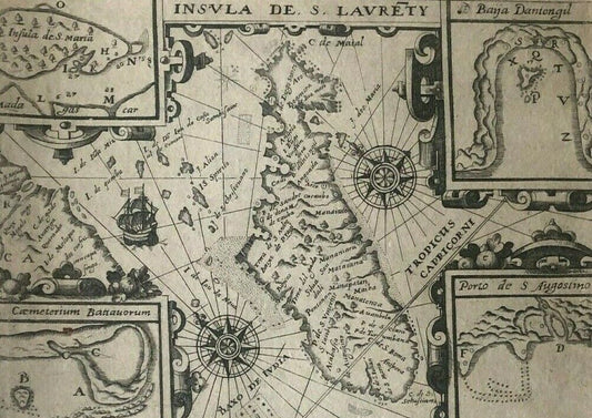 De Bry - "A map of the island of Madagascar" - 1599 - Africa