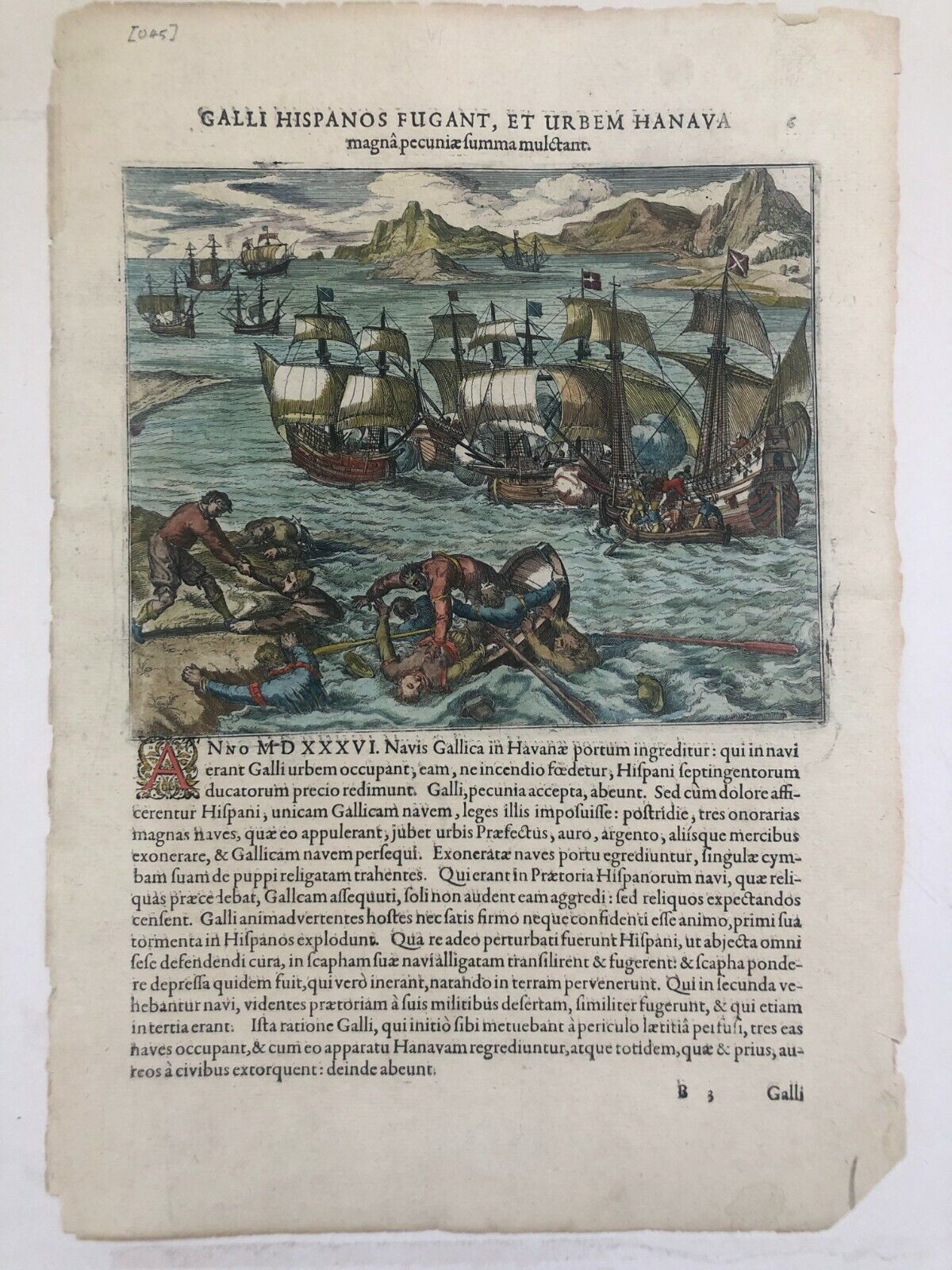 De Bry - "The French defeat the Spanish at Havana" 1595 - Cuba
