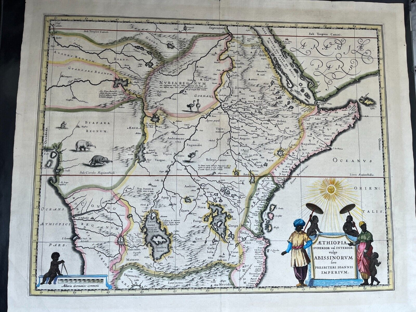 Aethiopia Superior vel Interior - Original Map 1644 Blaeu - Prester John Kingdom