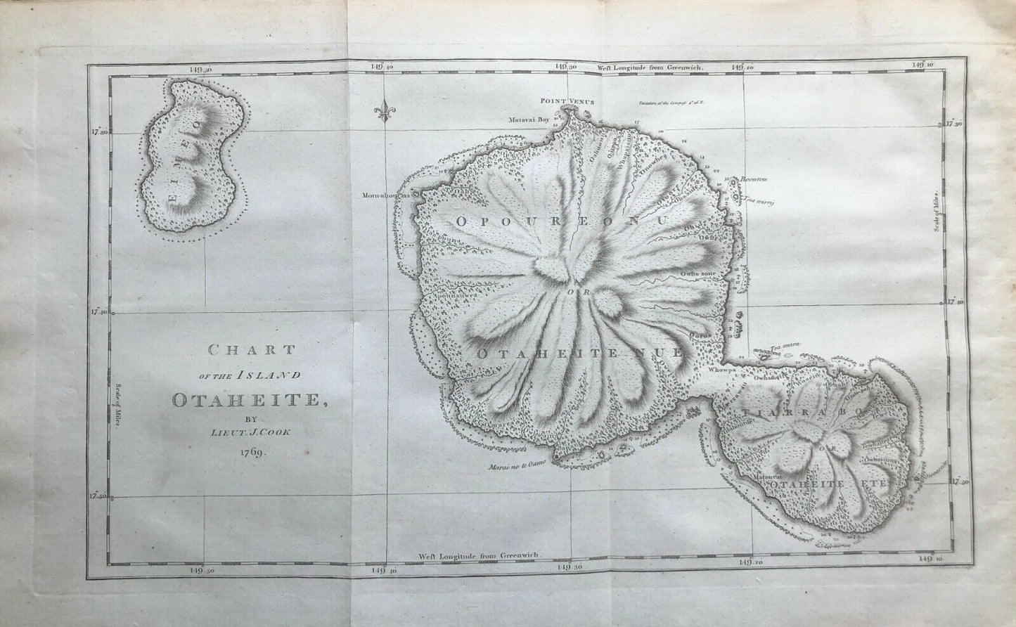 Tahiti - A chart of Tahiti - James Cook - 1st ed. 1773