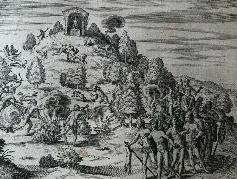 De Bry - " How the Aztecs hunt game" 1601 - Acosta - Aztec - Mexico