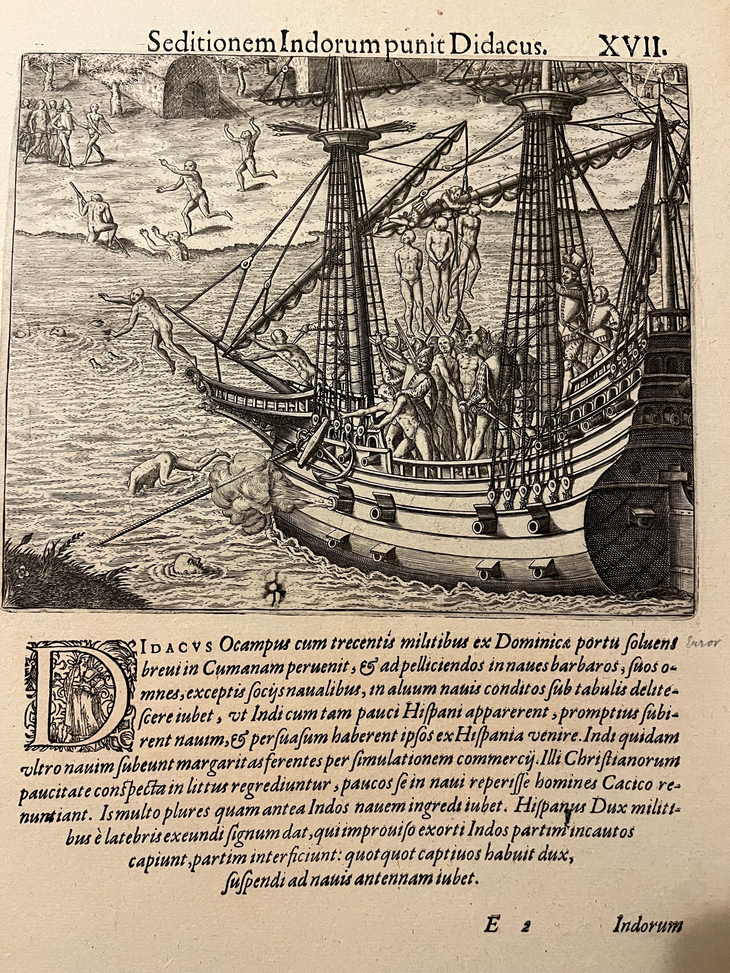 "The Spanish get their revenge"  - De Bry - 1594