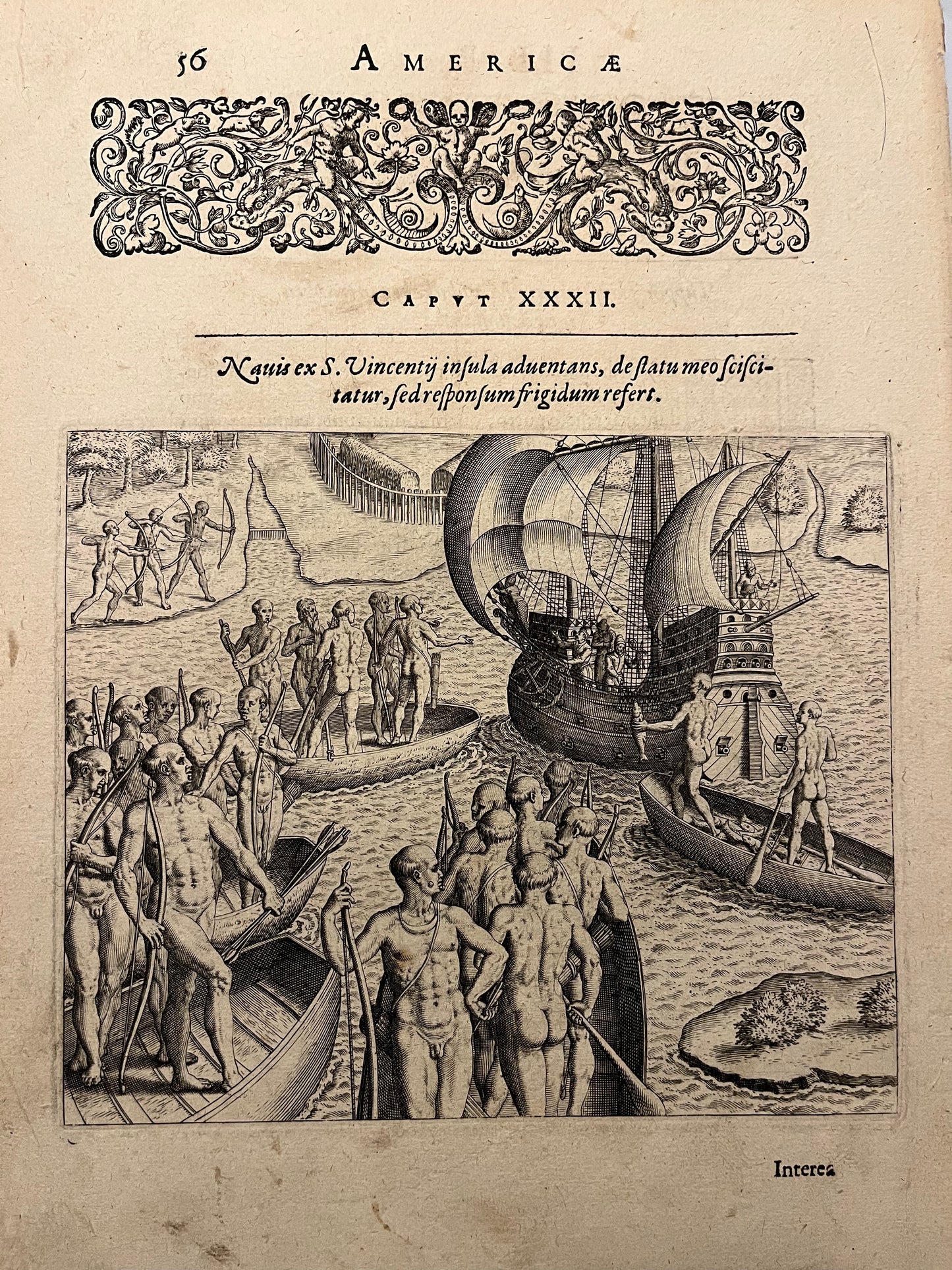 Brazil - De Bry - A Portuguese ship and the Tupinamba of Brazil - 1592 - Rio de Janerio